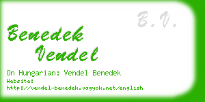 benedek vendel business card